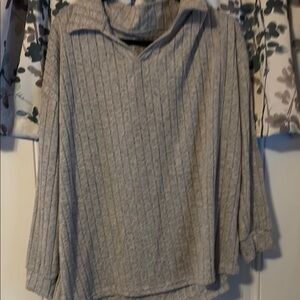 Cozy Gray Ribbed Sweater